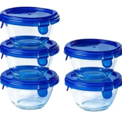 Pyrex Cook & Go Ovenschalen met Deksel Rond 0,2L Set/5* Pannen En Schalen