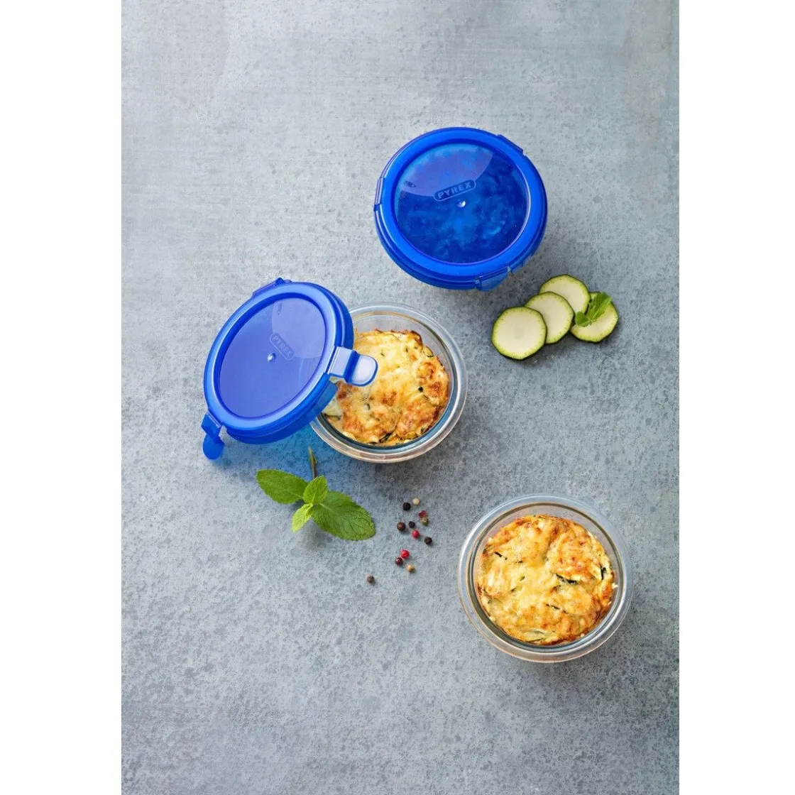 Pyrex Cook & Go Ovenschalen met Deksel Rond 0,2L Set/5* Pannen En Schalen