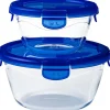 Pyrex Cook & Go Ovenschalen met Deksel Rond 0,7L/1,6L Set/2* Pannen En Schalen