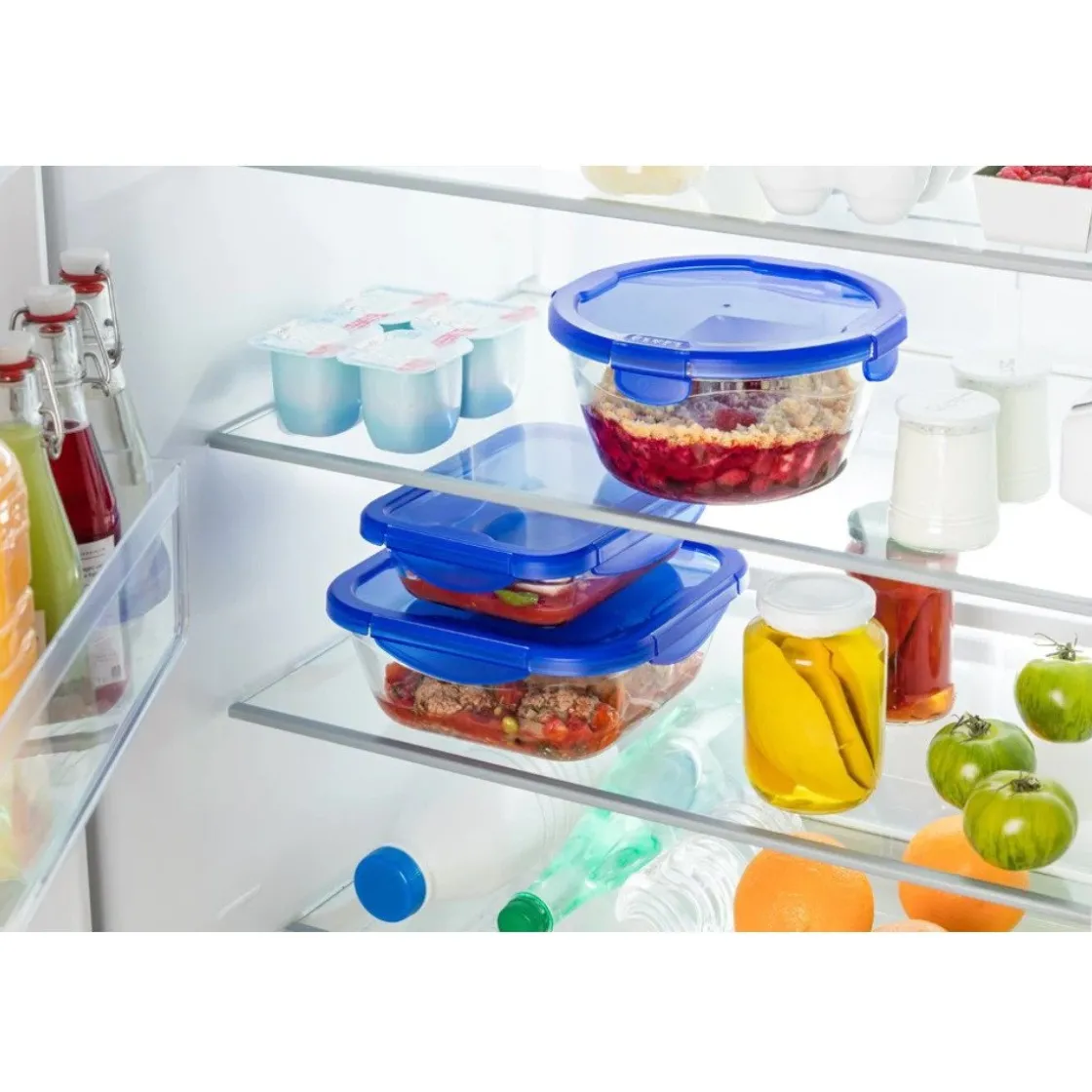 Pyrex Cook & Go Ovenschalen met Deksel Rond 0,7L/1,6L Set/2* Pannen En Schalen