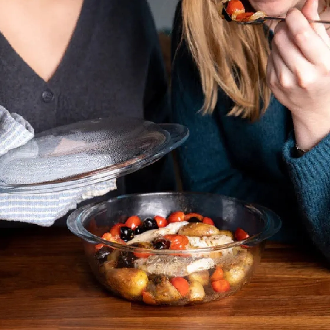 Pyrex 4-in-1 Ovenschaal Rond met Deksel 24x20x11cm* Pannen En Schalen