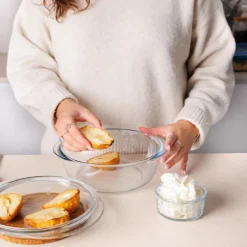 Pyrex 4-in-1 Ovenschalen met Deksel (1L/1,6L/2,3L) Set/3* Pannen En Schalen