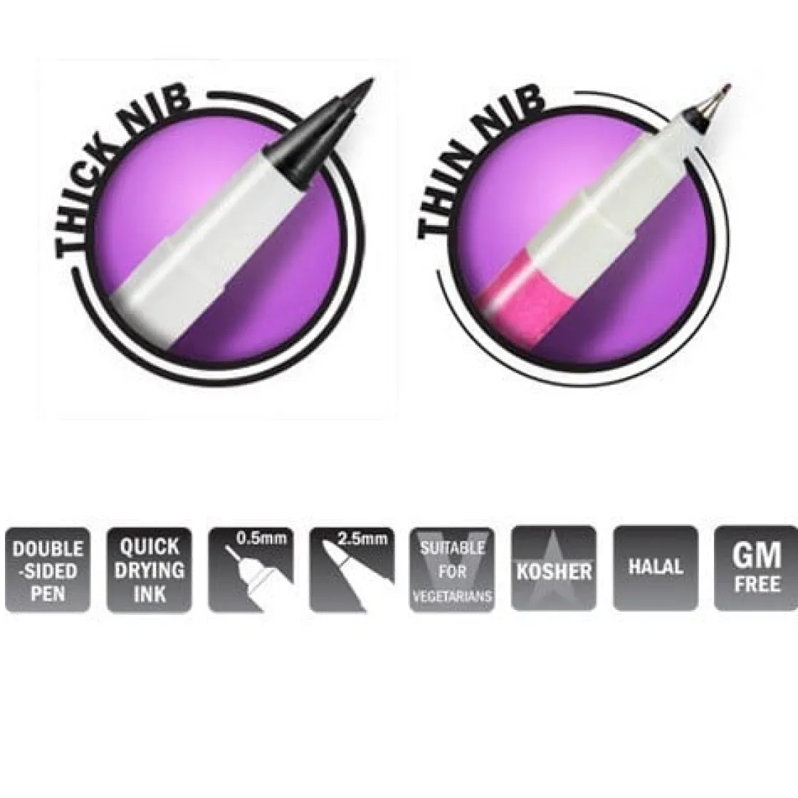 Rainbow Dust RD Stift eetbare inkt dubbelzijdig Zwart* Eetbaar Schrijven