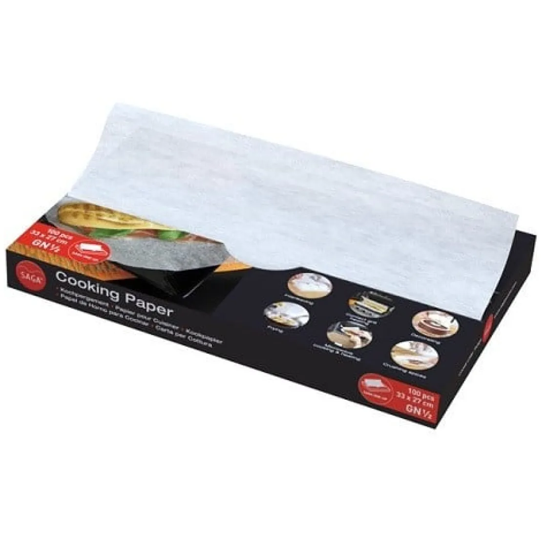 Saga Kook- Bakpapier 33x27cm / 100 vel* Bakhulpmiddelen