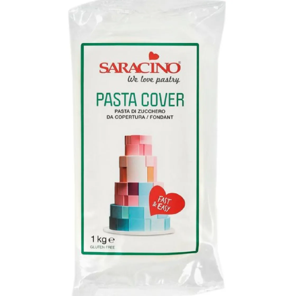 Saracino Pasta Cover Top Wit 1kg* Rolfondant