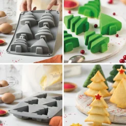 Decora Siliconen Bakvorm Kerstbomen 30x17x3(h) cm* Bakvormen Siliconen|Ijs En Dessert Vormen