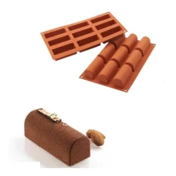 Silikomart Siliconen Bakvorm Mini Buche 84x32x35mm (9x)* Ijs En Dessert Vormen|Bakvormen Siliconen