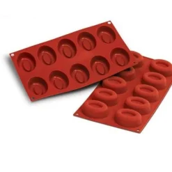 Silikomart Siliconen Bakvorm Savarin Ovaal 70x52x24mm (10)* Ijs En Dessert Vormen|Bakvormen Siliconen