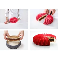 Dinara Kasko Siliconen Vorm Origami Ø18x5,5cm* Ijs En Dessert Vormen|Bakvormen Siliconen