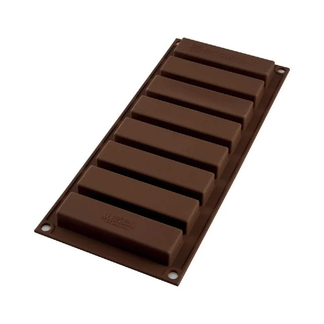 Silikomart Chocolademal Snack (8) 10x2,6x1,6cm* Tabletten En Repen Vormen