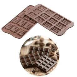 Silikomart Chocolademal Tabletjes (12x) 3,8x2,8 cm* Tabletten En Repen Vormen