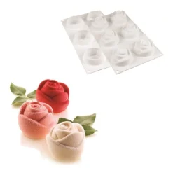 Silikomart Siliconen Bakvorm Roos (6x) Ø7x5,5cm* Ijs En Dessert Vormen|Bakvormen Siliconen