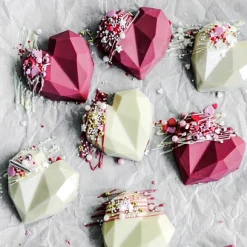 Silikomart Siliconen Bakvorm Hart Origami (6x) 7,4x8,4x3,5cm* Ijs En Dessert Vormen|Bakvormen Siliconen