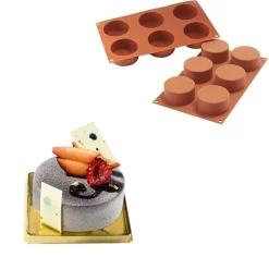 Silikomart Siliconen Bakvorm Cilinder (6x) Ø7x3,5cm* Ijs En Dessert Vormen|Bakvormen Siliconen