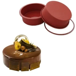 Silikomart Siliconen Bakvorm Rond Ø18x6,5cm + Ring* Ijs En Dessert Vormen|Bakvormen Siliconen