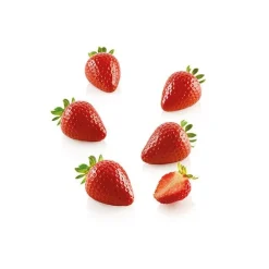 Silikomart Siliconen Bakvorm Aardbei (15x) 4,8cm +cutter* Ijs En Dessert Vormen|Bakvormen Siliconen