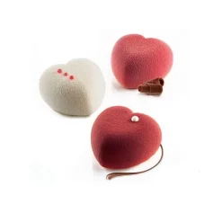 Silikomart Siliconen Bakvorm Hart (8x) 6,3x6,5x3,9cm+cutter* Ijs En Dessert Vormen|Bakvormen Siliconen