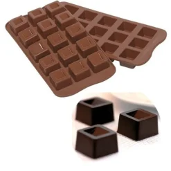 Silikomart Siliconen Bonbonvorm Kubus (15x) 26x26 mm* Bonbonvormen