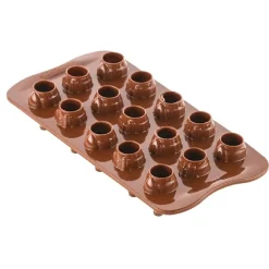 Silikomart Siliconen Bonbonvorm Mr&Mrs Brown (15) Ø2,5x4cm*** Bonbonvormen