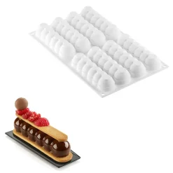 Silikomart Siliconen Vorm Truffel Eclair (8x) 130x31x28(h)mm* Bakvormen Siliconen|Ijs En Dessert Vormen