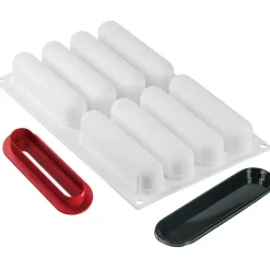 Silikomart Siliconen Vorm Eclair (8) 13,5x2,8cm + Uitsteker* Ijs En Dessert Vormen|Bakvormen Siliconen