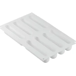 Silikomart Siliconen Vorm Eclair (8) 13,5x2,8cm + Uitsteker* Ijs En Dessert Vormen|Bakvormen Siliconen
