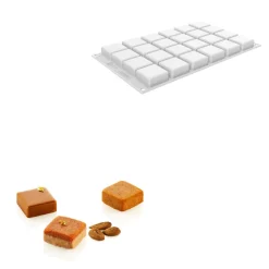 Silikomart Siliconen Vorm Quadrato XS (24) 3,7x3,7x1,6cm* Bakvormen Siliconen|Ijs En Dessert Vormen