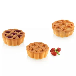 Silikomart Siliconen Vorm Crostata XS (15) Ø4,4x1,7cm* Bakvormen Siliconen|Ijs En Dessert Vormen