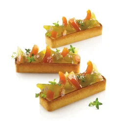Silikomart Taartring Exoglass Geperforeerd 12x3,5cm Set/6* Dessertringen|Rechthoekige Bakvormen