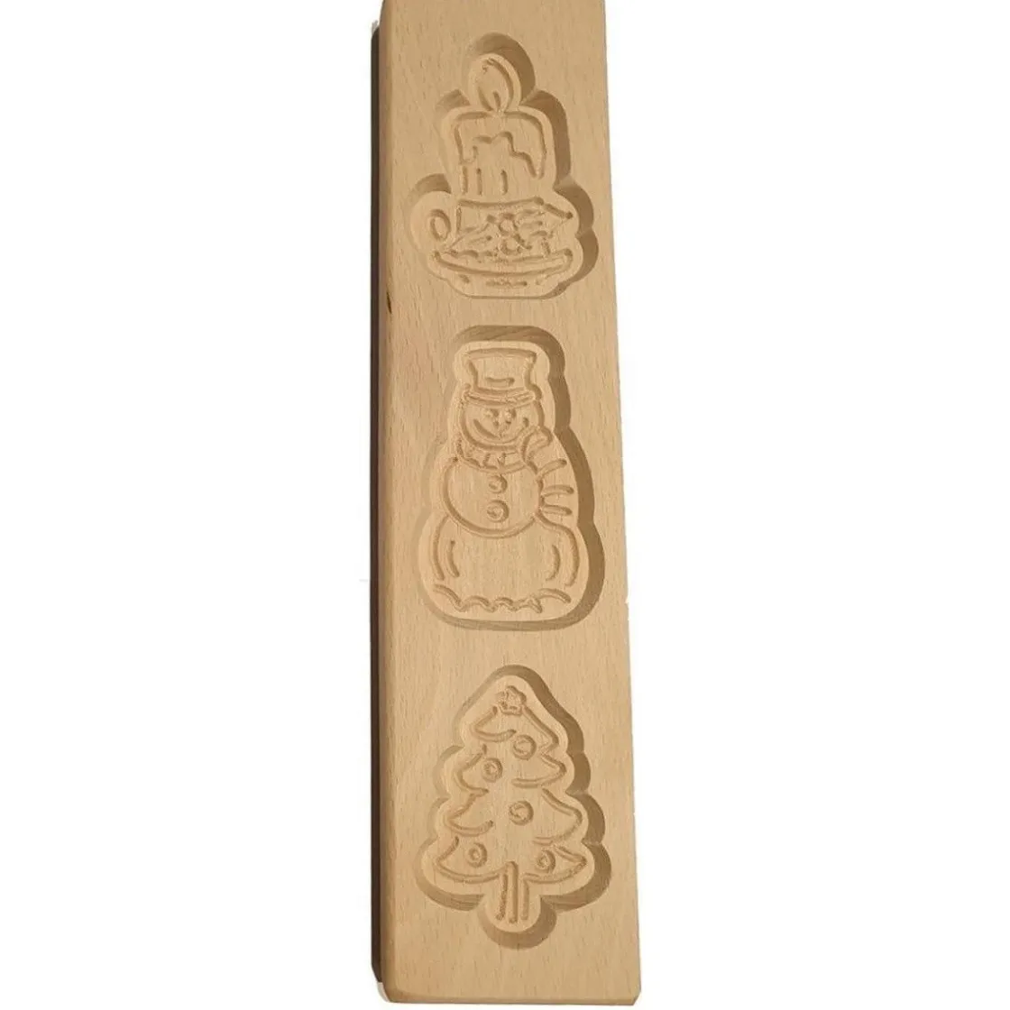 Overig Speculaasplank Kerst (Kaars/Sneeuwpop/Kerstboom) (3x) 8x7cm.* Speculaasplanken