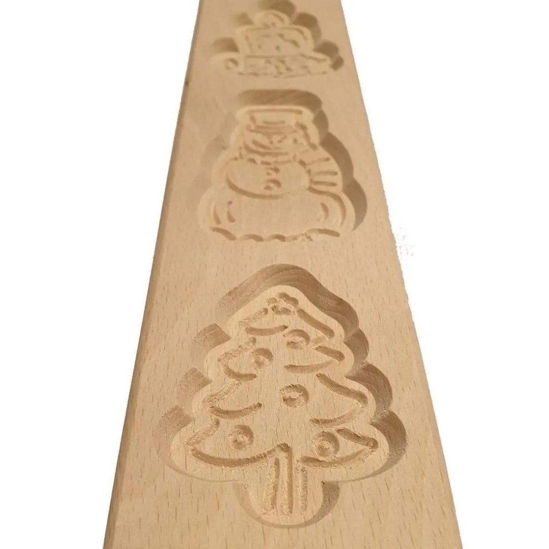 Overig Speculaasplank Kerst (Kaars/Sneeuwpop/Kerstboom) (3x) 8x7cm.* Speculaasplanken
