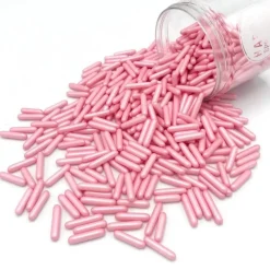 Happy Sprinkles Sprinkles Rods Pink Dull 90g* Eetbare Strooisels