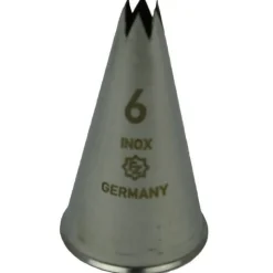 Overig Spuitmondje gekarteld 6 Tands RVS 6mm* Spuitmondjes