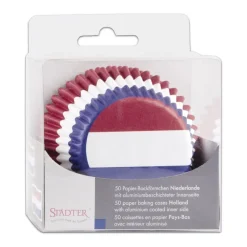 Städter Cupcake Vormpjes Nederlandse Vlag 50x30mm 50st.* Bakvormen Papier