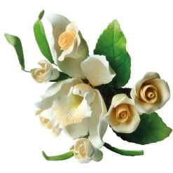 Overig Suikerbloem Boeket Roos Perzik/Wit* Bloem Decoraties