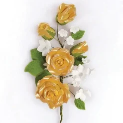 Culpitt Suikerbloem Boeket Rozen Goud 14,5cm* Bloem Decoraties