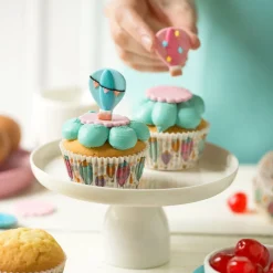 Decora Suikertie Baby Blauw 4cm 6st.* Figuur Decoraties