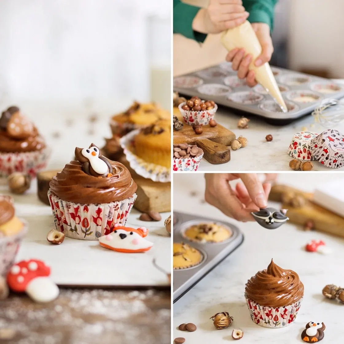 Decora Suikertie Bos Dieren 3,5-4cm 6st.* Figuur Decoraties