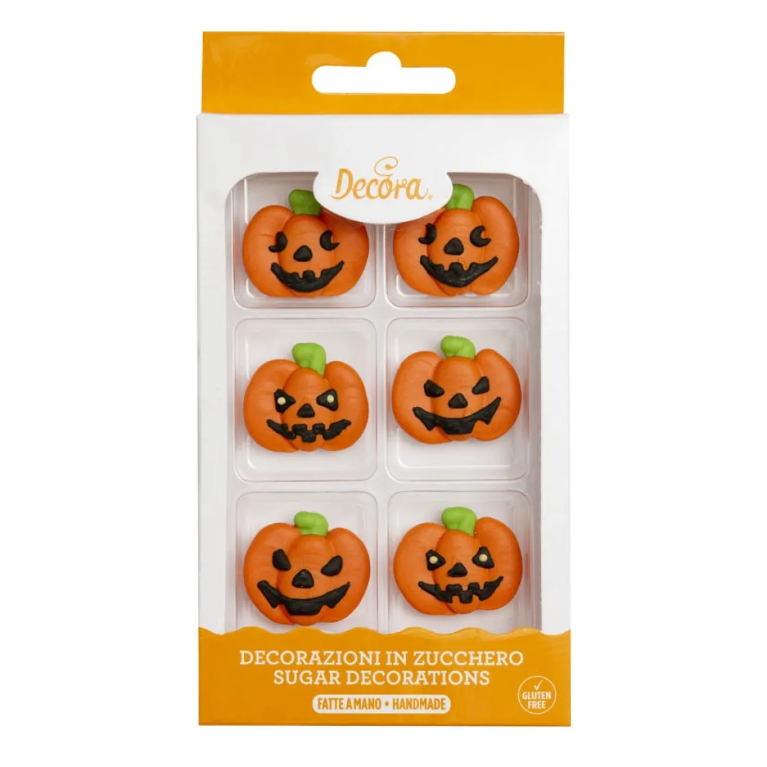 Decora Suikertie Halloween Pompoen Ø3,5 cm 6 stuks* Figuur Decoraties
