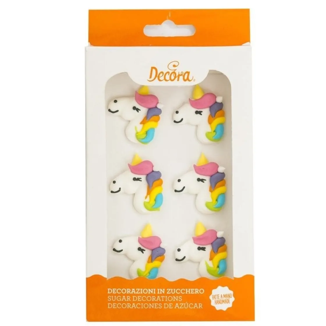 Decora Suikertie Unicorns 3cm 6st.*** Figuur Decoraties