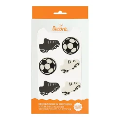 Decora Suikertie Voetbal Ø3-4cm 6st.* Figuur Decoraties