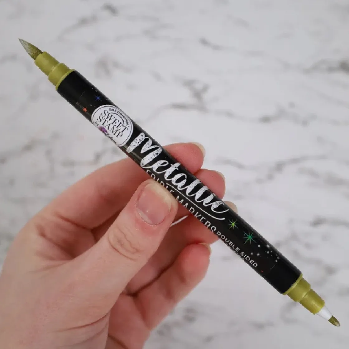 Sweet Stamp Stift Eetbare Inkt Dubbelzijdig Metallic Goud* Eetbaar Schrijven