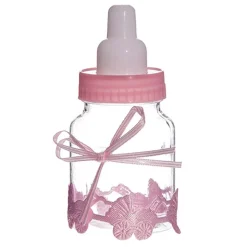 Overig Taartdecoratie Baby Zuigfles Roze 9cm* Geboortefiguren