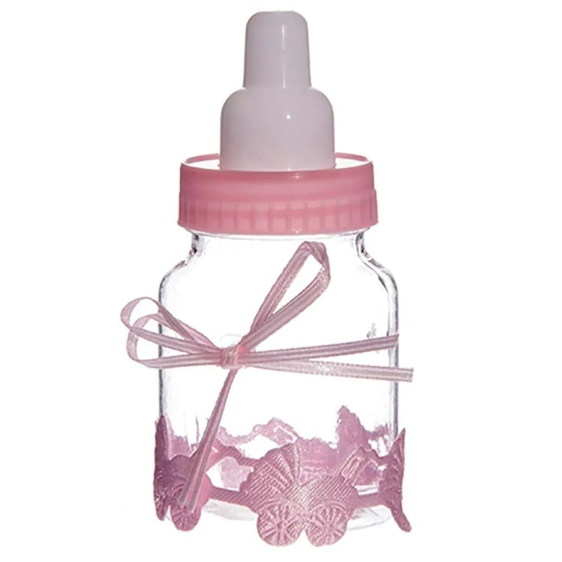 Overig Taartdecoratie Baby Zuigfles Roze 9cm* Geboortefiguren