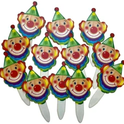 Overig Taartdecoratie Prikkers Clown 12st.* Ijsprikkers|Prikkers En Ringen
