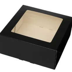 BrandNewCake Taartdoos met venster 21x21x9cm. Zwart 3st* Taartdozen