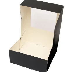 BrandNewCake Taartdoos met venster 21x21x9cm. Zwart 3st* Taartdozen