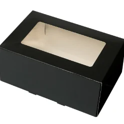 BrandNewCake Taartdoos met venster 21x14x9cm. Zwart 50st* Taartdozen