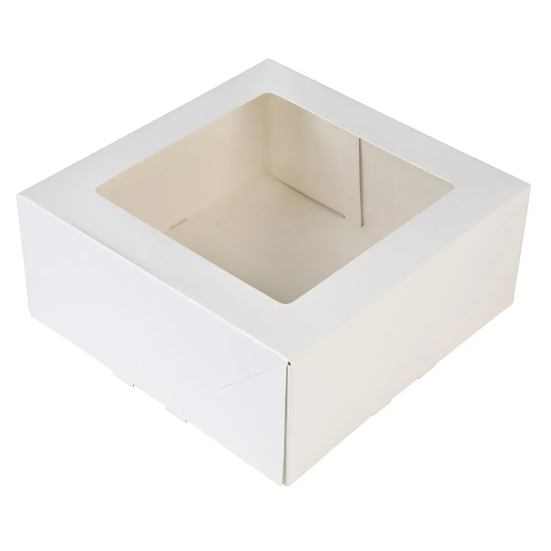 BrandNewCake Taartdoos met venster 21x21x9cm. Wit 3st* Taartdozen