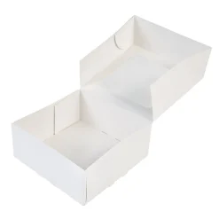 BrandNewCake Taartdoos met venster 21x21x9cm. Wit 3st* Taartdozen